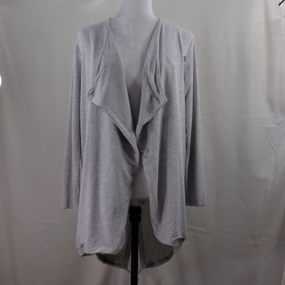 cupcakes & cashmere Grey Haze Viscose Wrap w Tux Tails Cape Wrap Jacket Coat M - Picture 4 of 16